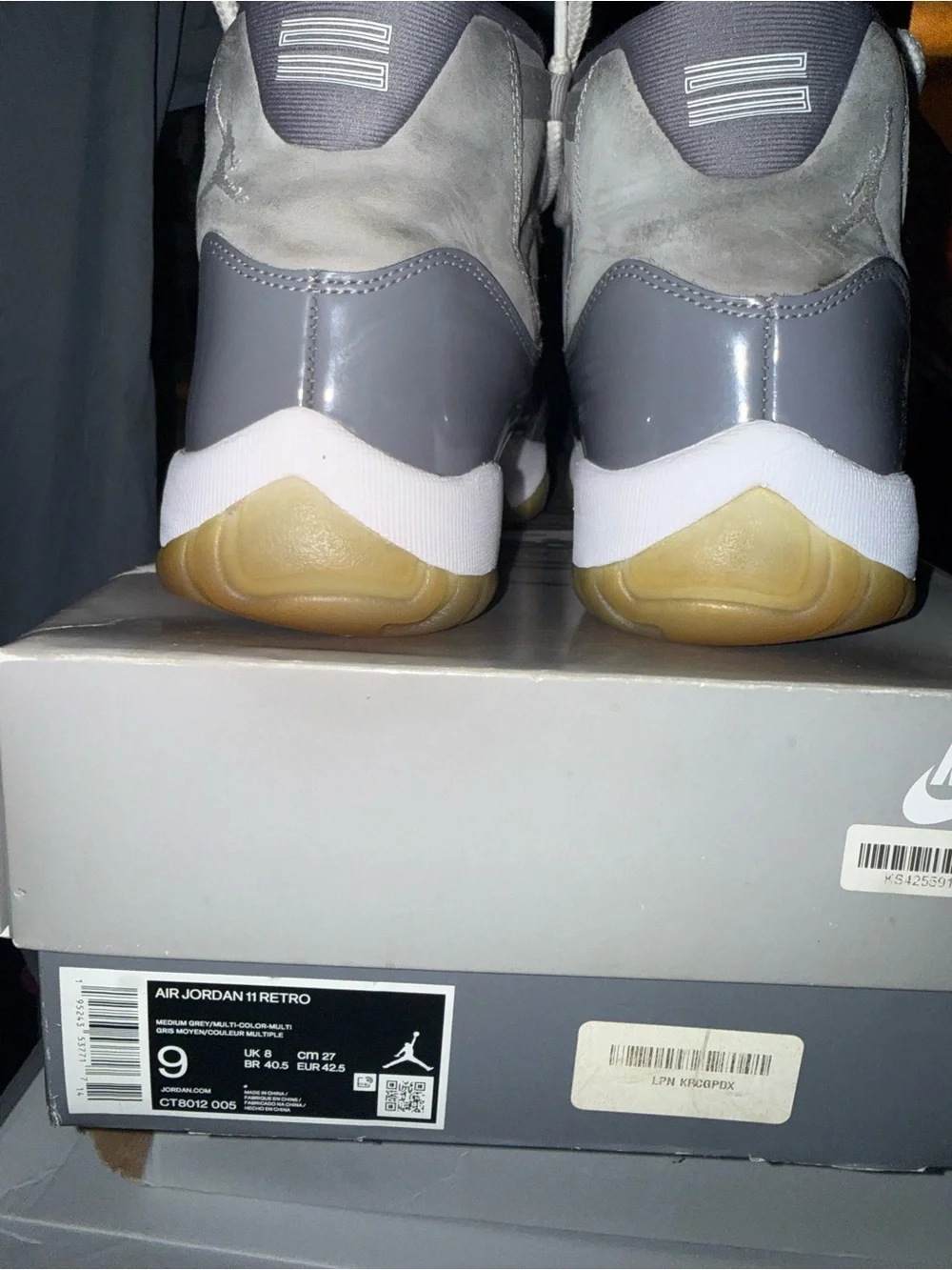 Jordan Men’s Sneakers in Gray and White with Translucent Sole